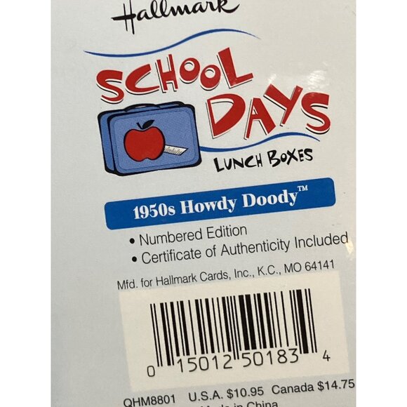 Howdy Doody Lunch Box School Days SEALED Hallmark 1998 Numbered Edition - Picture 5 of 10